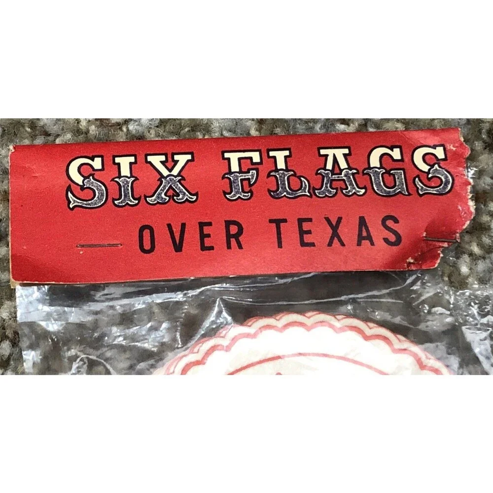 VTG  Six Flags Over Texas Sign Paper Drink Coasters 1960s  MCM  NOS  Japan